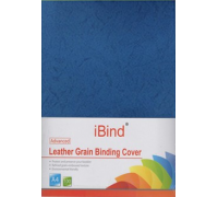 Обложка картон кожа iBind А4/100/230г  темно-синяя (Blue)  (LG-01)