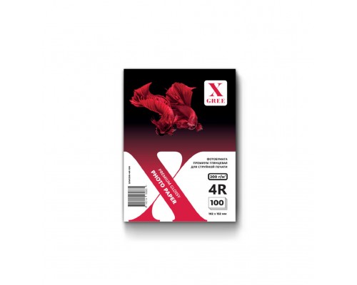 53W200-4R-100 Фотобумага для струйной печати X-GREE Глянцевая Premium 4R*102x152мм/100л/200г NEW (40