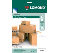Бумага LOMOND Самоклеящаяся Матовая 10 Делений (105*59,4)  А4/50/70г laser/ink 2100055