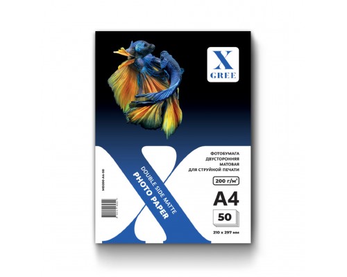 MD200-A4-50 Фотобумага для струйной печати X-GREE Матовая Двусторонняя A4*210x297мм/50л/200г NEW(20)