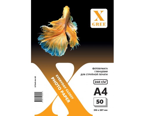 E7240-A4-50 Фотобумага для струйной печати X-GREE Глянцевая EVERYDAY A4*210x297мм/50л/240г NEW (20)