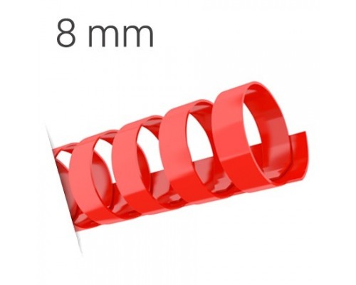 Пластиковые пружины для переплета (8 мм/45) красные 