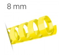 Пластиковые пружины для переплета (8 мм/45) желтые