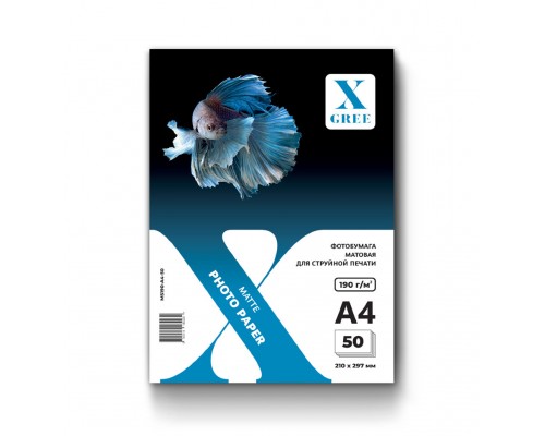 MS190-A4-50 Фотобумага для струйной печати X-GREE Матовая A4*210x297мм/50л/190г NEW (20)