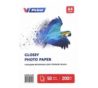 GV200-A4-50 Фотобумага для струйной печати VPRINT Глянцевая односторонняя A4*210x297мм/50л/200г (32)