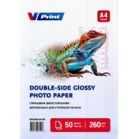 DGV260-A4-50 Фотобумага для струйной печати VPRINT Глянцевая Двусторонняя A4*210x297мм/50л/260г (20)