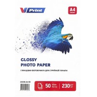 GV230-A4-50 Фотобумага для струйной печати VPRINT Глянцевая односторонняя A4*210x297мм/50л/230г (28)