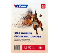SGV115-A4-50 Фотобумага Самоклеящаяся для струйной печати VPRINT Глянцевая A4*210x297мм/50л/115г (36